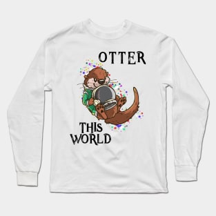 Otter This World T Shirt Pun | Space Astronaut Cute Gift Tee Long Sleeve T-Shirt